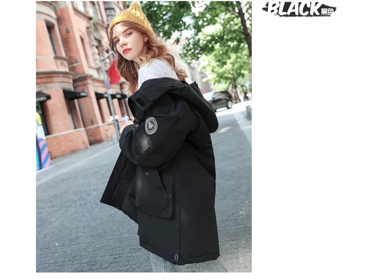 Women Winter Down Jacket Long Padded Coats For Female Zipper Loose Outwear Jackets Big Pockets Hooded Winter Coats AS041 (22)