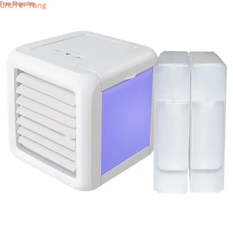 

USB Mini Portable Air Conditioner Humidifier Purifier 7 Colors LED Fan Light Desktop Air Cooling Fan Air Cooler Fan for Office