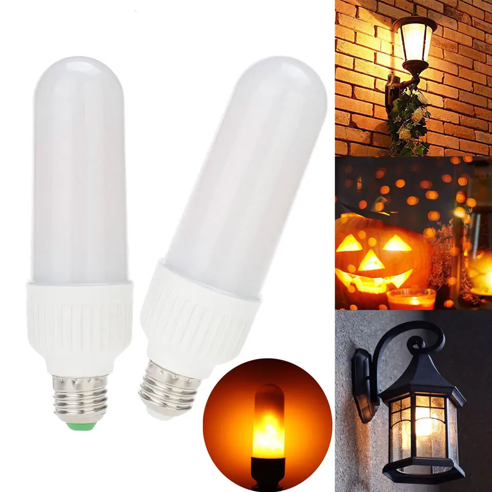 1 шт. светодиодный ная лампочка E27 E26 B22 5 Вт 2835 SMD 99LED s 1800K желтая Мерцающая пламя