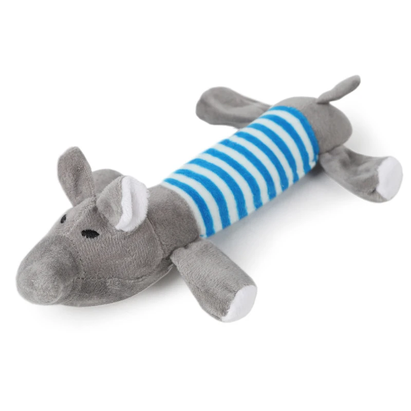 DRESSPET Pet Dog Toys Squeak Interactive piggy elephant duck Funny Plush Chew Toys For Small Dogs Puppy 101 (3)