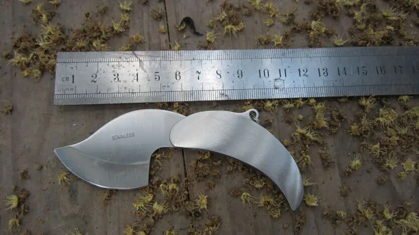 Высококачественный нож из нержавеющей стали 420 в форме листа мини складной переносной брелок для ключей ножи Серебряный Подарочный нож