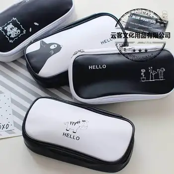 

1Pcs Kawaii Pencil Case High Capacity Leather Gift Estuches School Pencil Box Pencilcase Pencil Bag School Supplies Stationery