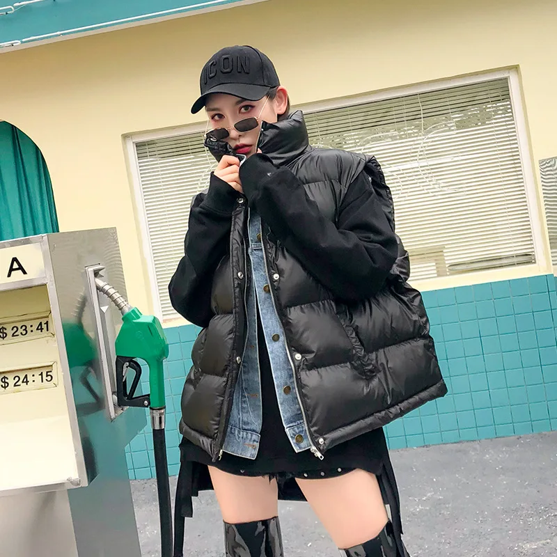 Brand Women Sleeveless Denim Jacket Autumn/Winter Vest Female Loose Warm Vest Women's Windproof Waistcoat Vests Coat Casual