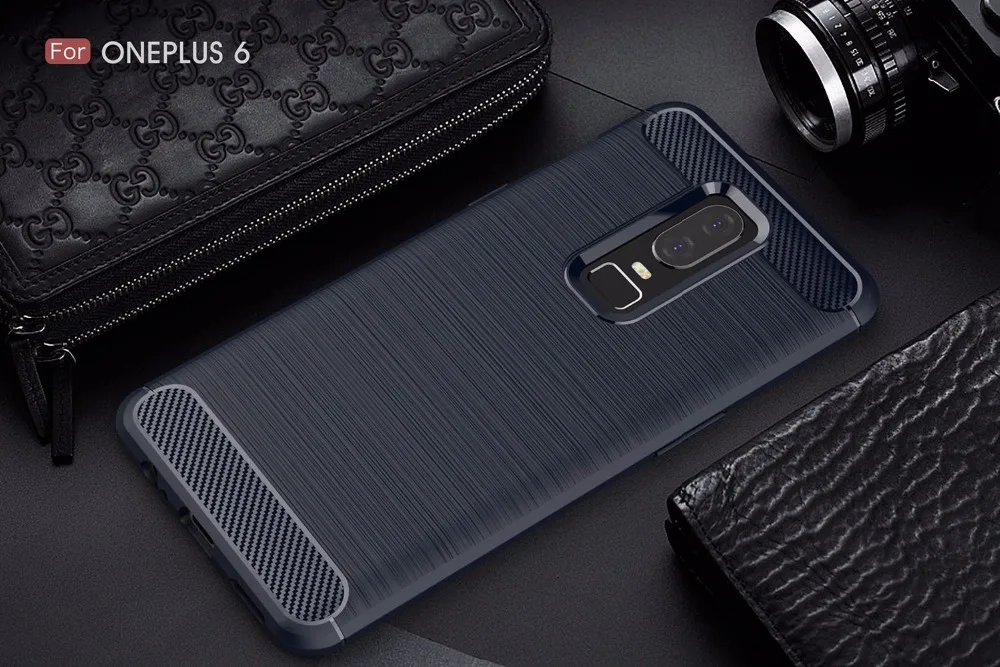 OnePlus 6T Case Cover Carbon Fiber Case Soft TPU Cover (12)