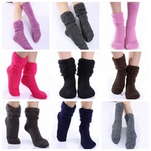 Зимние теплые флисовые Носки на Рождество; однотонные Разноцветные носки; 19 пар в партии;#3931