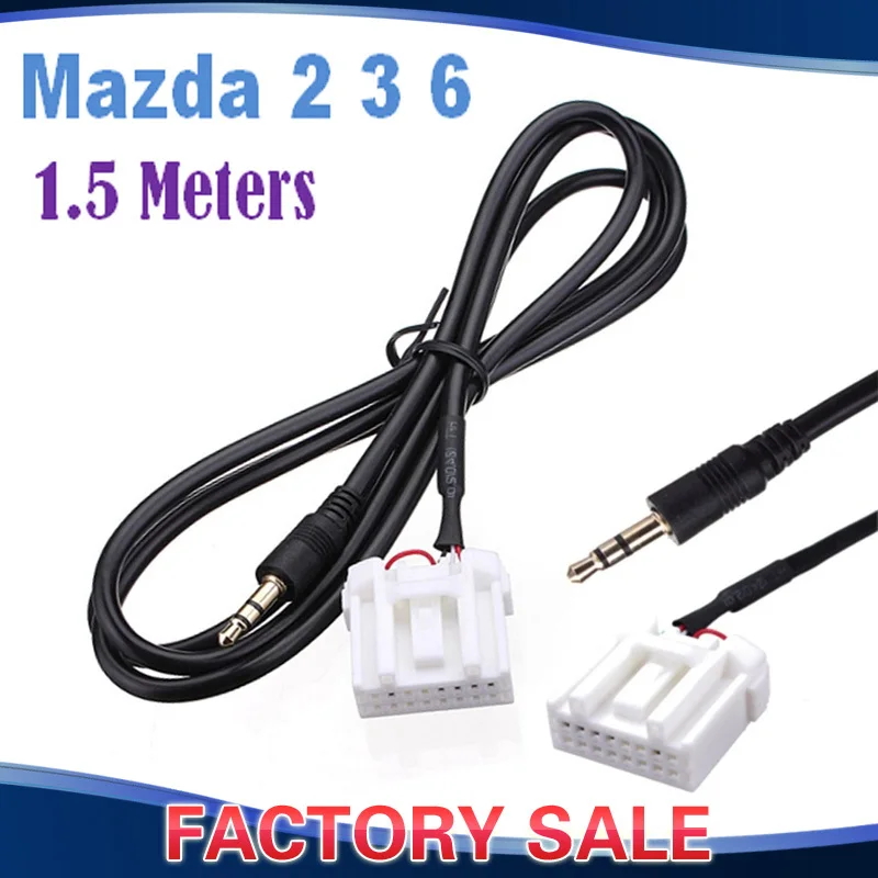 3.5mm Audio Jack AUX Cable Adapter For Mazda 2 3 6 MP3 Player iPod