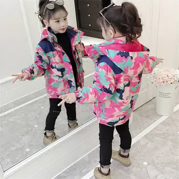 

2019 Autumn Children Girls Water Proof Coat Teenage Girl Thick Warm Colorful Jacket Kids Three-in-one Detachable Stormwear W127