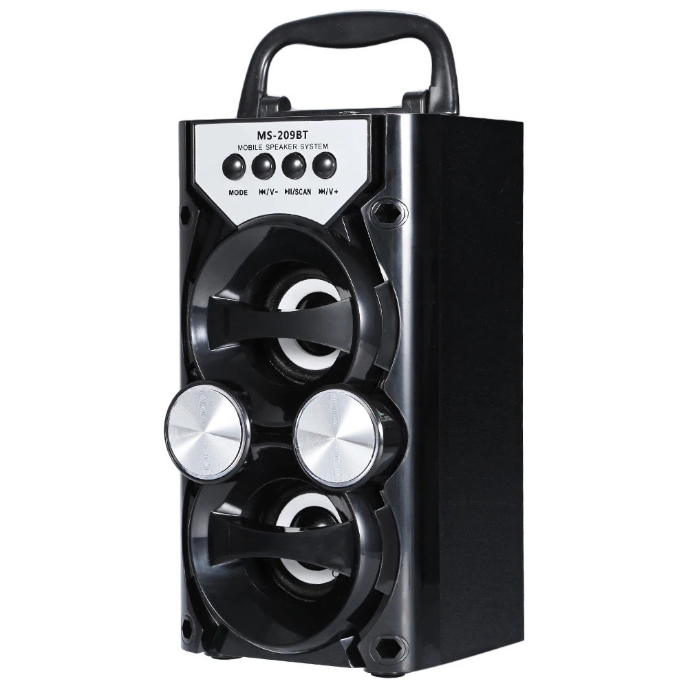 

MS-209BT Portable High Power Output Multimedia FM Wireless Bluetooth Speaker Two-Channel Stereo Loudspeaker Support AUX TF Card