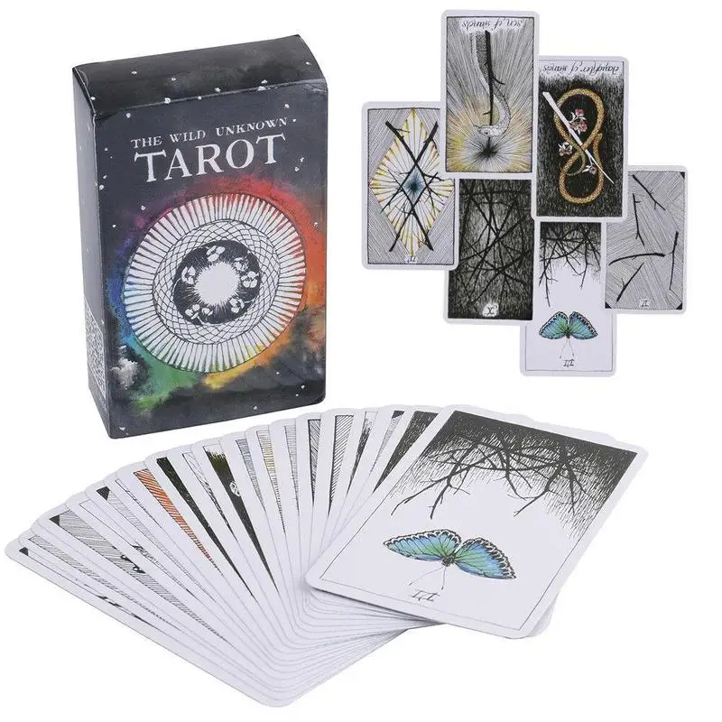 

78Pcs/set Wild Unknown Tarot Deck Rider Oracle Cards Deck 78 Cards, Mysterious Animal Totem Tarot Cards Guidance - Board Game