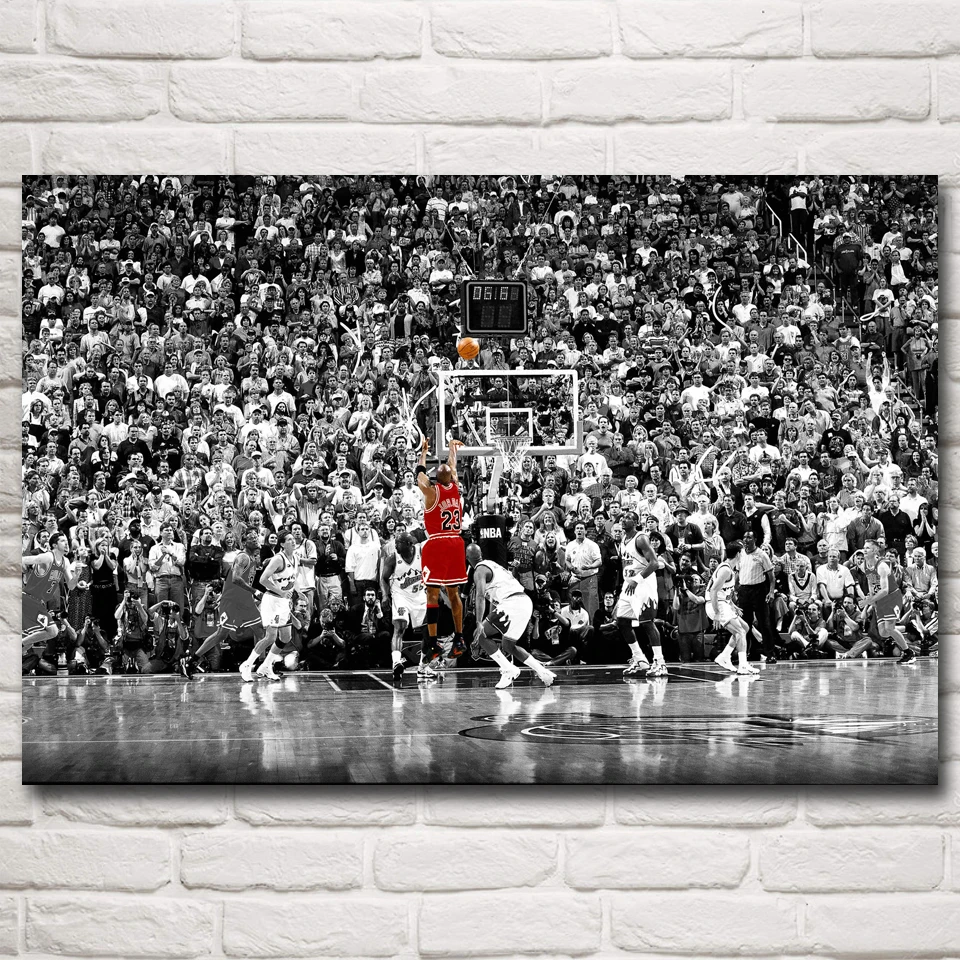 FOOCAME Michael Jordan Basketball Star Art Silk Poster und Drucke Malerei Wohnkultur Wand Bilder Für Wohnzimmer 24x36 zoll in FOOCAME Michael Jordan