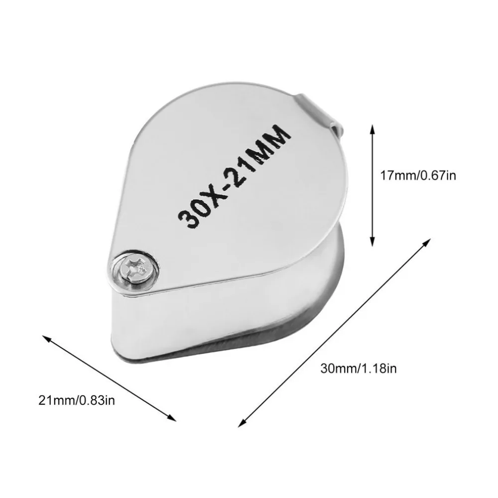 Портативная Складная мини-подсветка увеличительное стекло 30X Ювелирная Лупа для глаз петля подсветка Ювелирные Монеты инструмент штампы