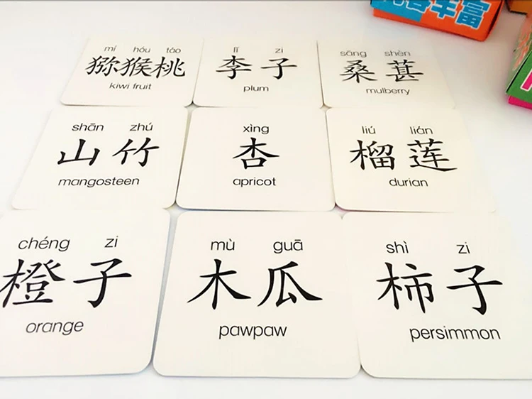 Cartões de Aprendizagem Livro com Pinyin Cartões de Presente para Crianças Educação Precoce Fruta Vegetal Animal Chinês Inglês Imagens 12 Home & Garden