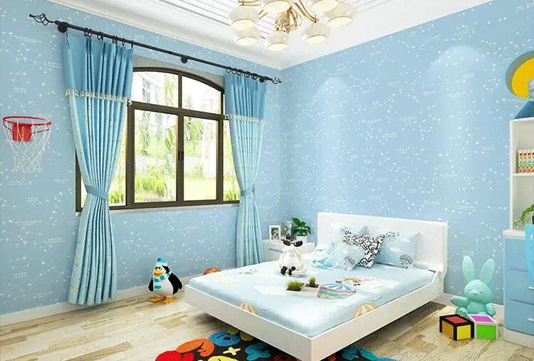 Beibehang Средиземноморский стиль детская комната обои зеленый темно синий звезды мальчик спальня гостиная ТВ фон 3d обои