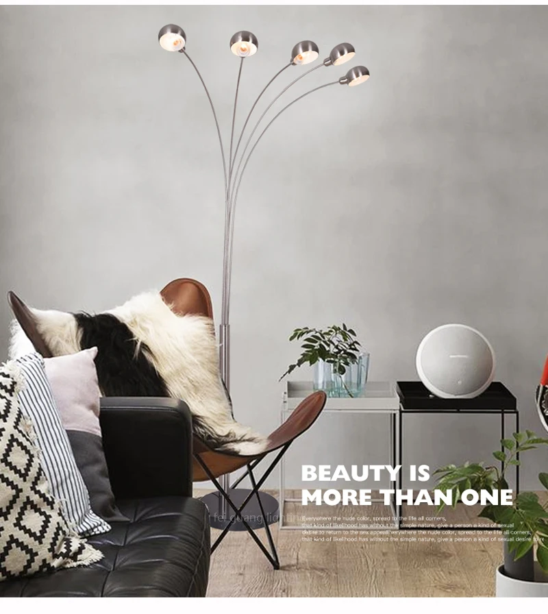 Designer creative classic 3 head / 5 head fishing floor lamp living room leisure office LED floor lamps for living room