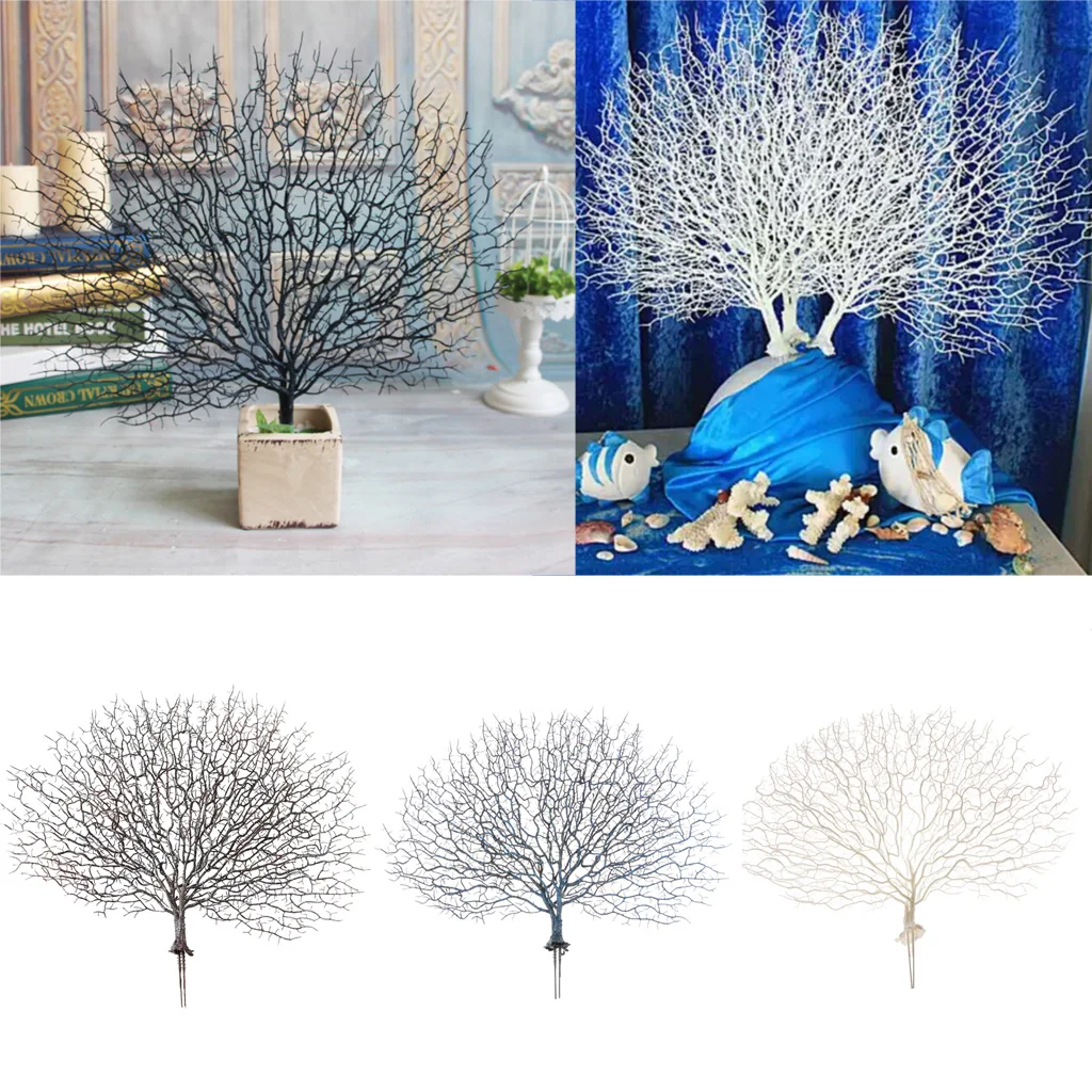

Artificial Coral Tree Dried Branch Plastic Plants Party Home Centerpieces