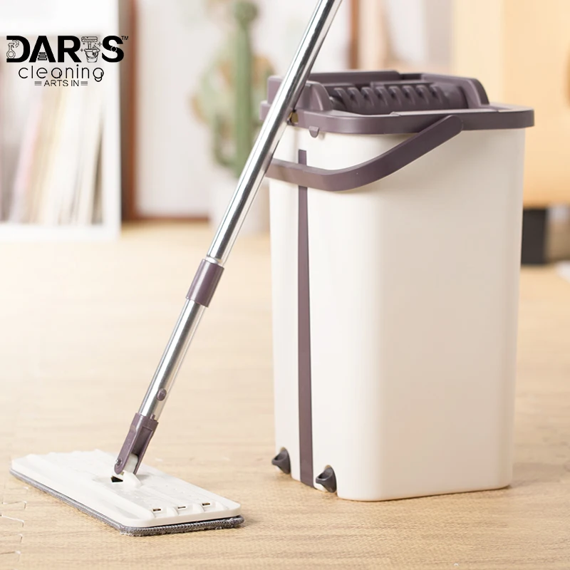 

Flat Squeeze Mop and Bucket Replacement 360 Rotating Head Cleaning Mop Pads Wet or Dry Usage on Hardwood Laminate Tile