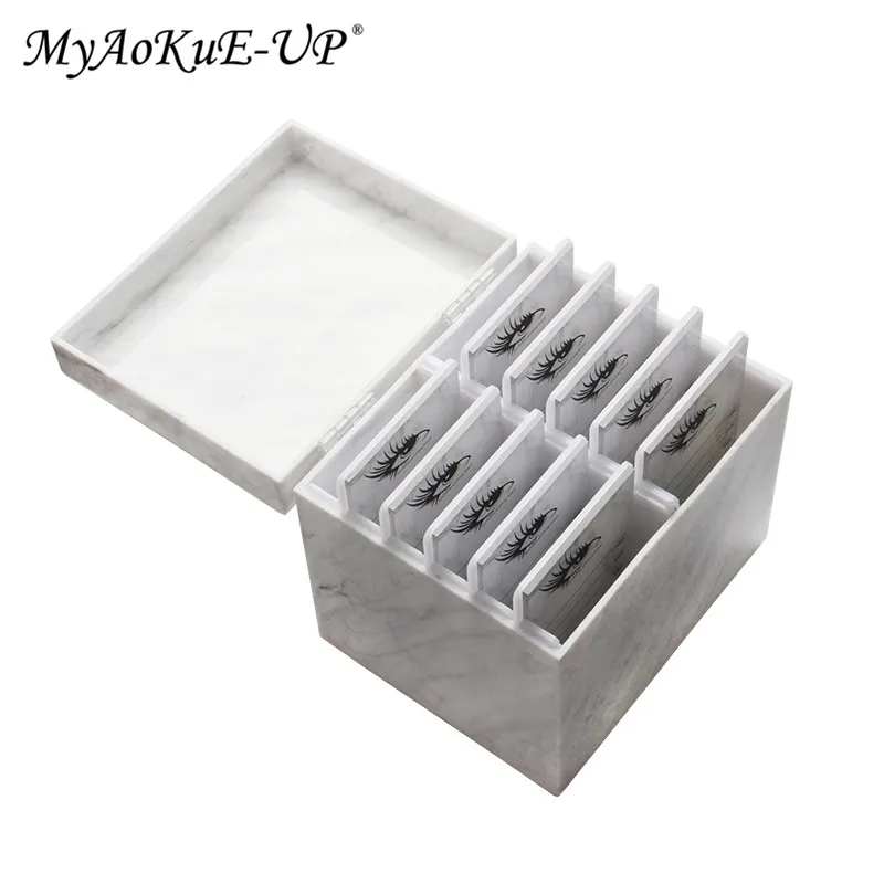10 слоев коробка для хранения ресниц органайзер для макияжа клей дисплей держатель Чехол 3 цвета - Цвет: grey