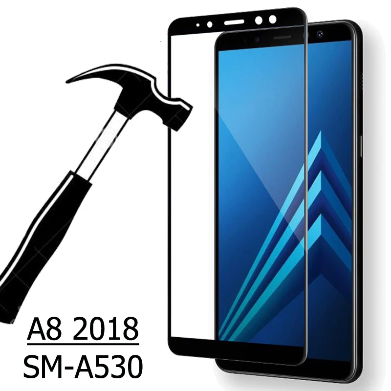 3D закаленное стекло для Samsung Galaxy A8 2018 полноэкранный чехол Взрывозащищенная
