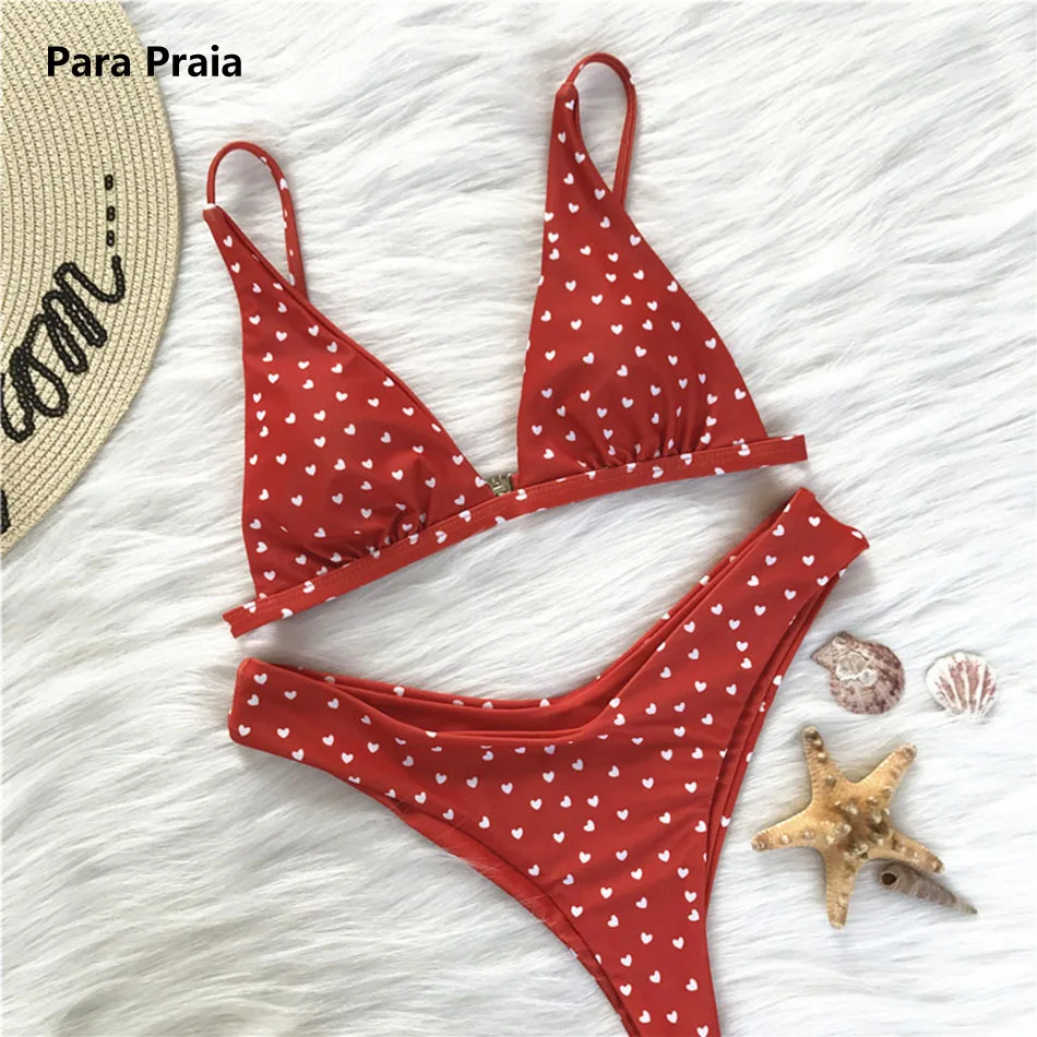 

2018 new Cute Polka Dot Thong Bikini Sexy Brazilian Bikini Set Sweet Swimwear Halter Push Up Swimsuit Beach Bathing Suit May