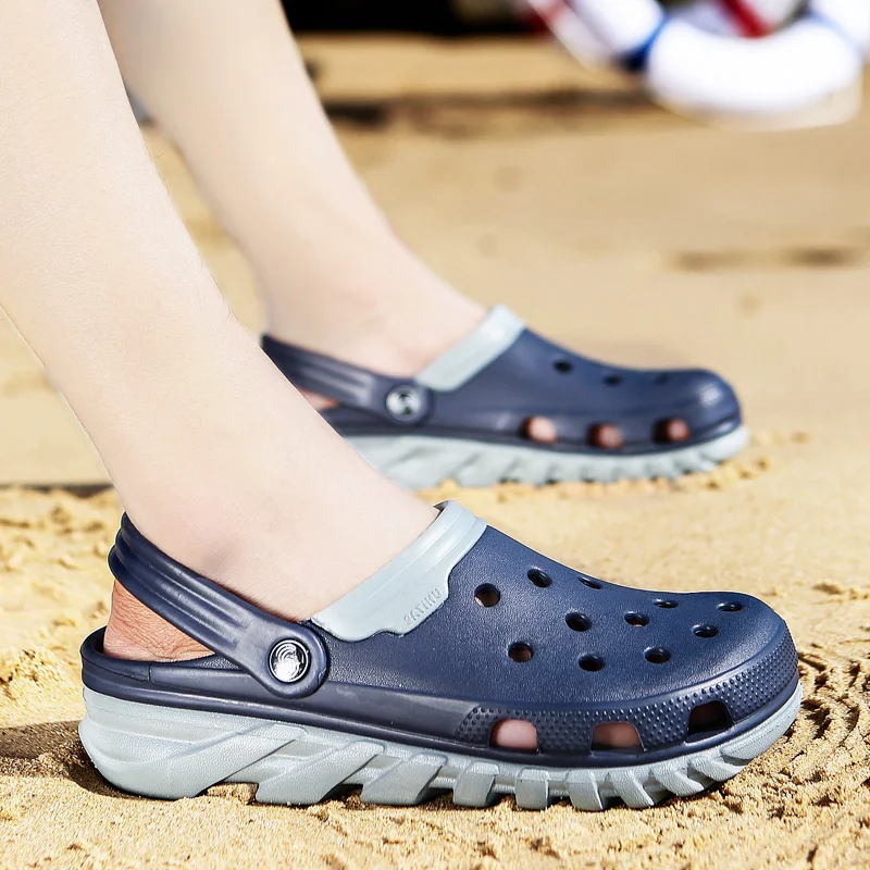 2019 mens Sandals Summer Beach Waterproof Swimming Shoes male High Quality Croc Men Casual Aqua Clogs Brand shoes Big Size 45 46