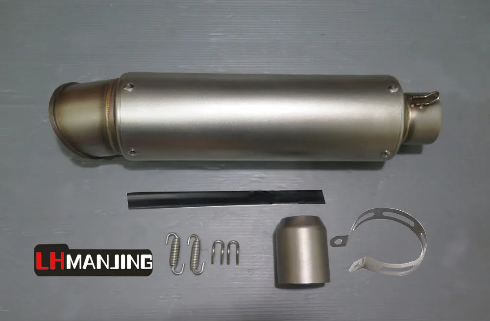 Universal ID60mm/51MM Titanium motorcycle exhaust Muffler Moto Escape Length 379MM 100cc to