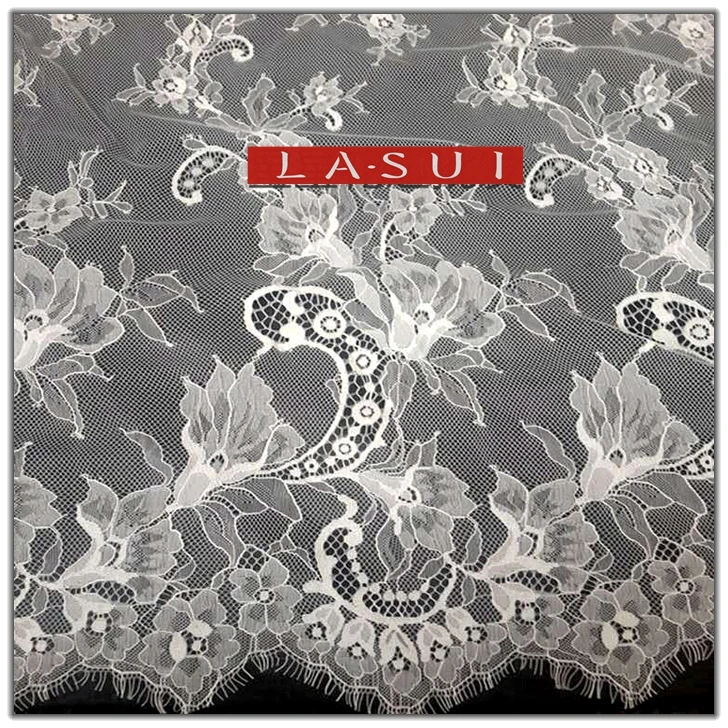 

LASUI 1.5m*3m elegant style Morning glory full eyelash lace accessories clothing skirt diy Fine quality Wedding dress