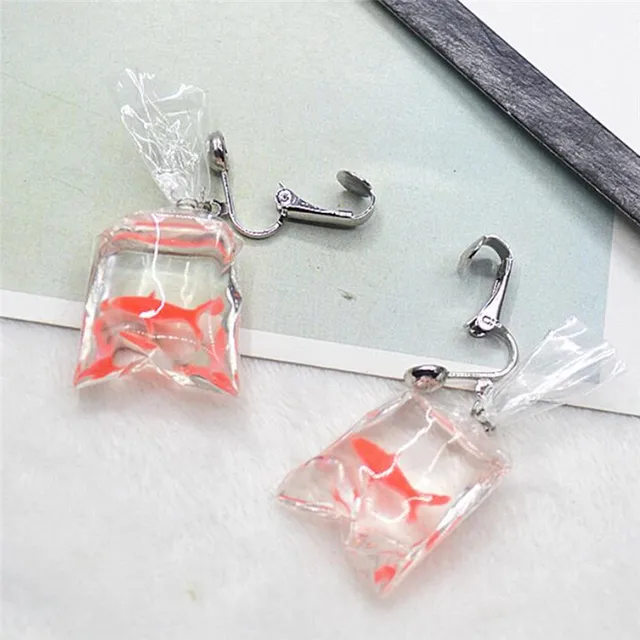 New Design Personality Goldfish Earrings For Women Long Water Bag New Design Personality Goldfish Earrings For Women Long Water Bag Shape Dangle Hook Fashion Jewelry