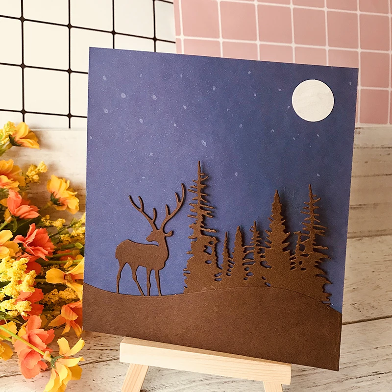 

Merry Christmas Trees Metal Cutting Dies for Scrapbooking DIY Album Embossing Folder Paper Card Maker Template Decor Stencils