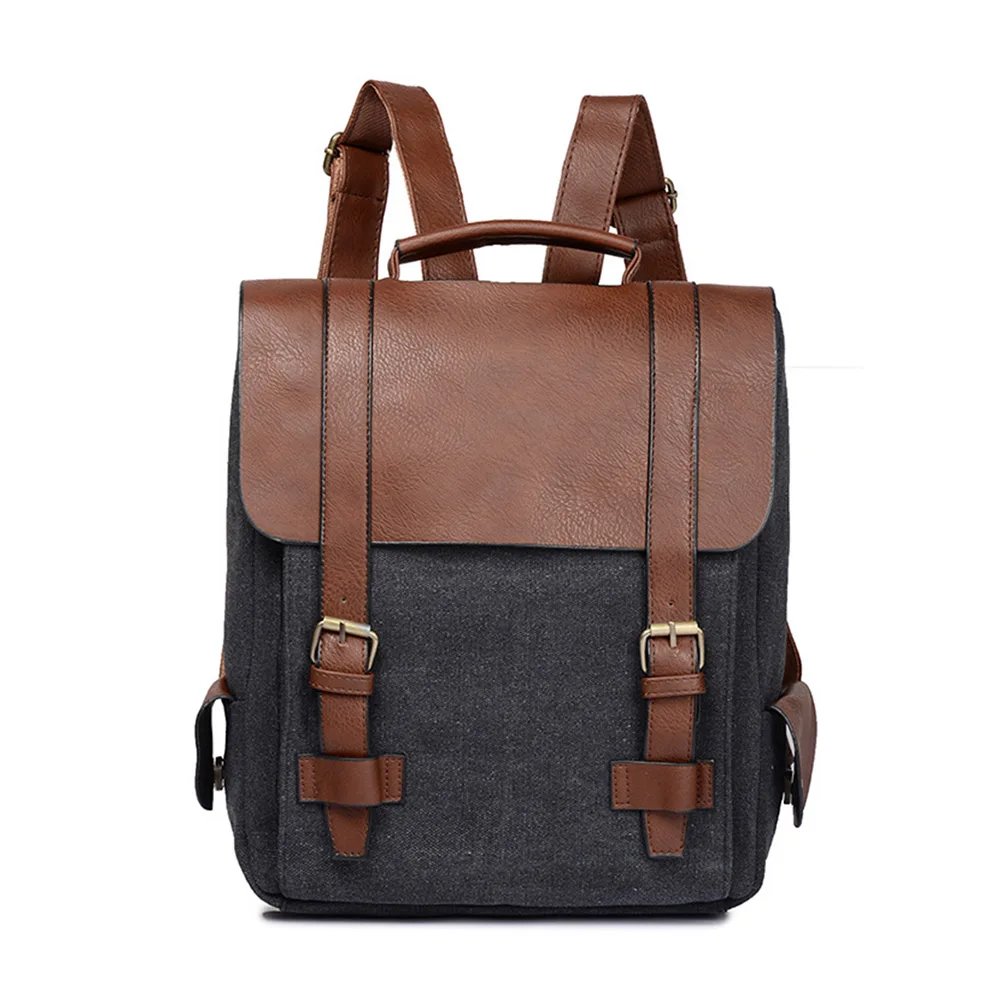 

Fashion Women PU Canvas Backpack Teenage Girls School Bags Large Capacity Travel Double Shoulder Bag BS88