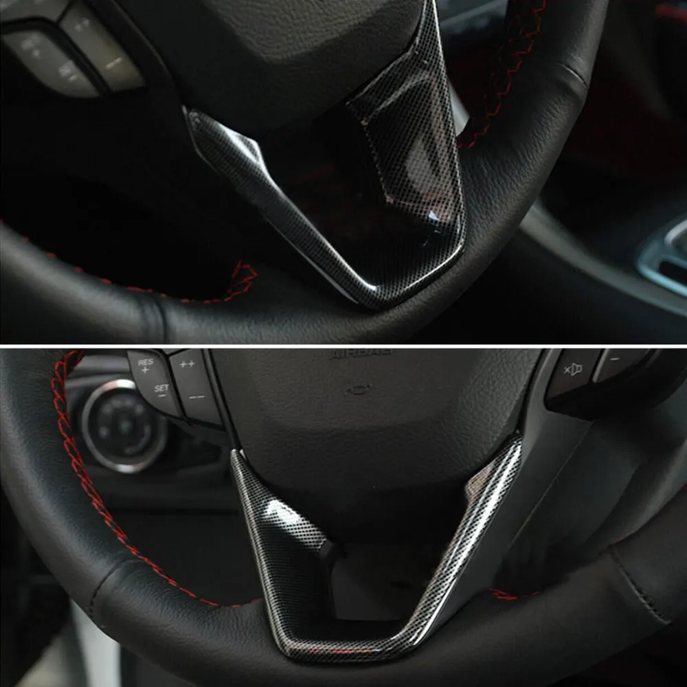 1 шт. карбоновый Цвет ABS автомобильное внутреннее рулевое колесо декоративное покрытие отделка литье для Ford Fusion Mondeo 2013-15 автомобильный Стайлинг