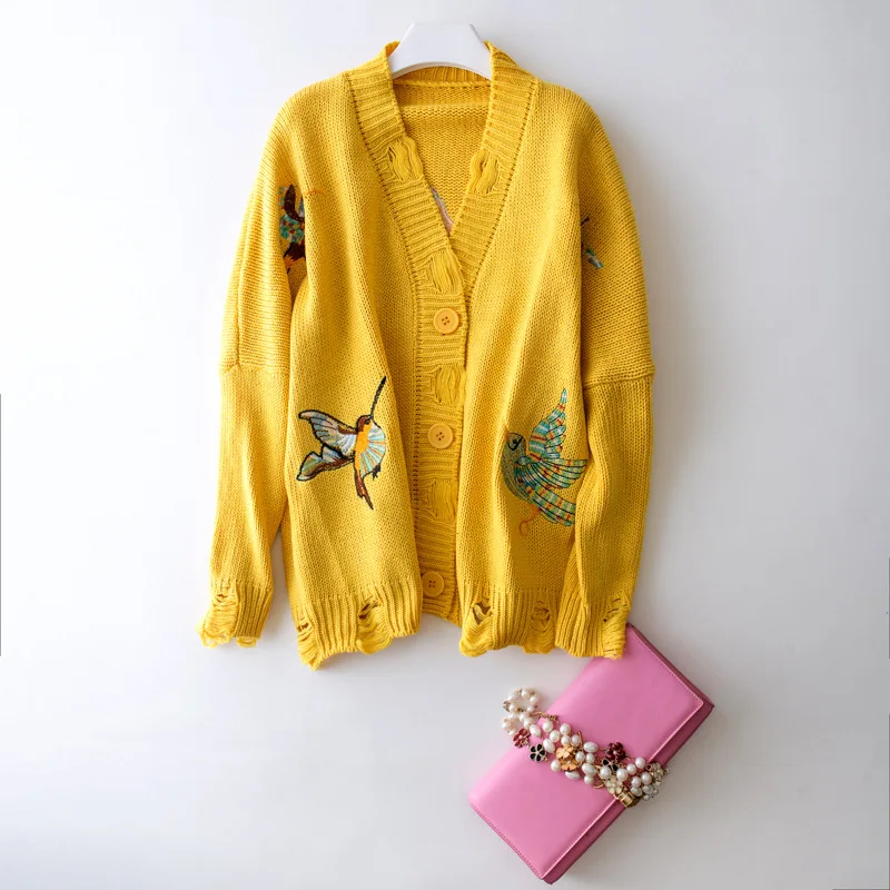 Online Get Cheap Yellow Cardigan -Aliexpress.com Alibaba Group Yellow Cardigan Women Knitted Embroidery Birds Long Sleeves Korean Coat Brand Outcoat Beige Blue Cute Women's - Online Get Cheap Yellow Cardigan -Aliexpress.com Alibaba Group