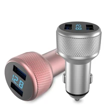 GUSGU Мини Автомобильное зарядное устройство, автомобильное USB Carger для iPhone/samsung/Xiaomi быстрое зарядное устройство 3.1A светодиодный дисплей адаптер двойной автомобильное зарядное устройство