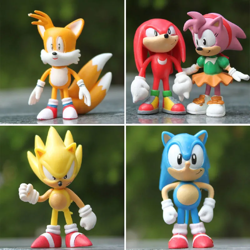 6 шт. Высокое качество X SEGA Соник Ежик Коллекция фигурку модель 2 5 дюймов см