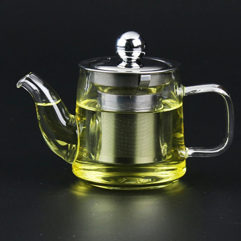 Mini Small 170ml Heat resistant Glass Teapot with Stainless Steel Strainer Daily Drinkware