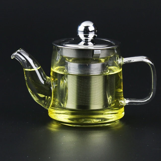 Mini Small 170ml Heat resistant Glass Teapot with Stainless Steel