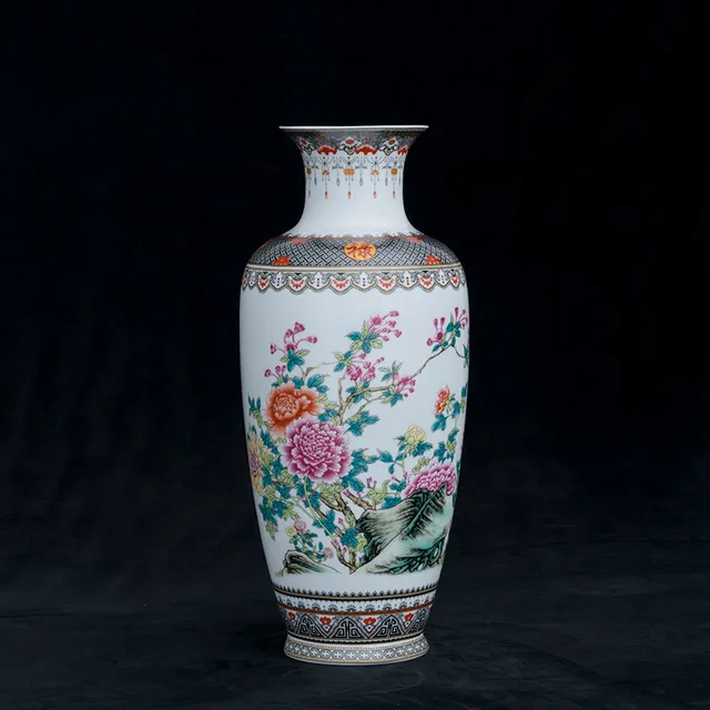 Traditional Chinese Ceramic Lagre Floor Vase Antique Home Decoration Big Porcelain Flower Vase 5