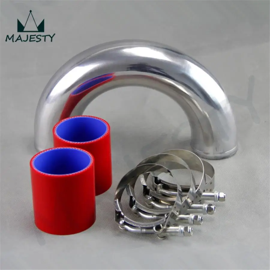 180 degree 57mm 2.25" Aluminum Turbo Intercooler tube Pipe +silicon