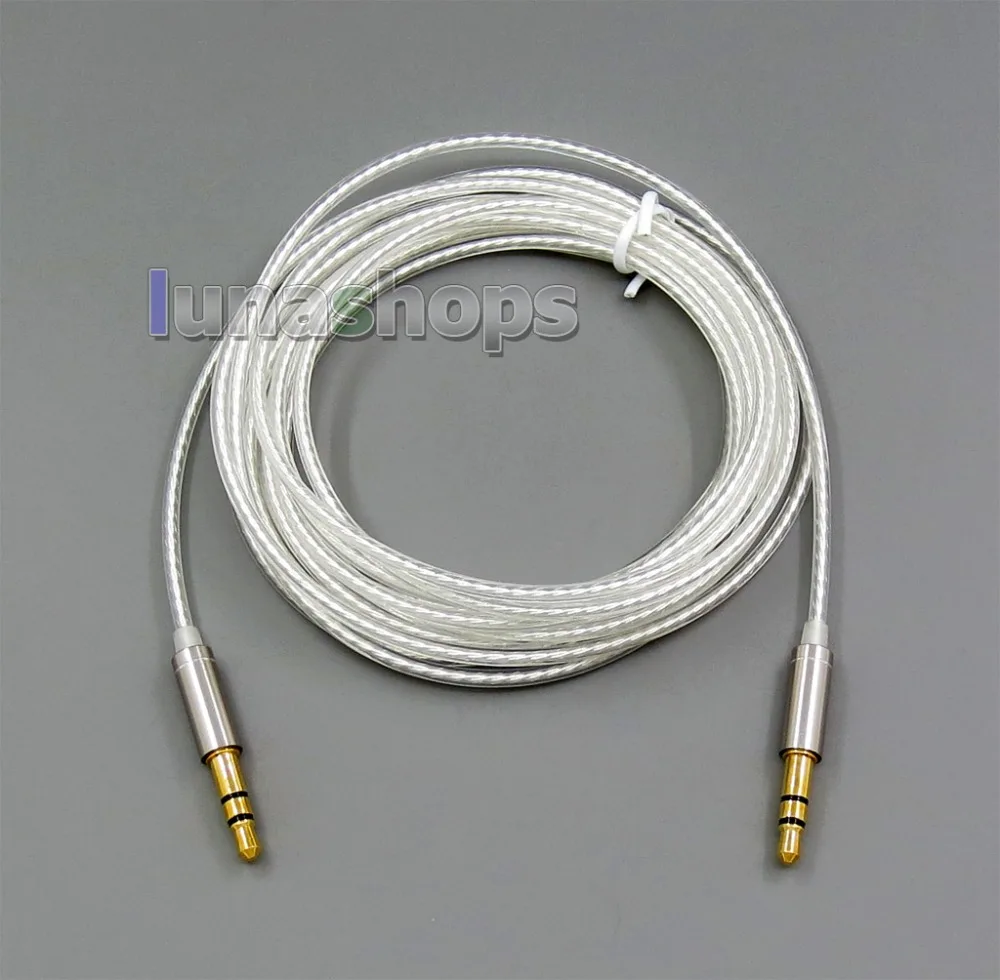LN006059 0,15 см 1,2 м 2 м 3 м 3,5 мм чистая Серебряная пластина кабель для AMP Audio-Technica ATH-MSR7 sony MDR-1R z1000