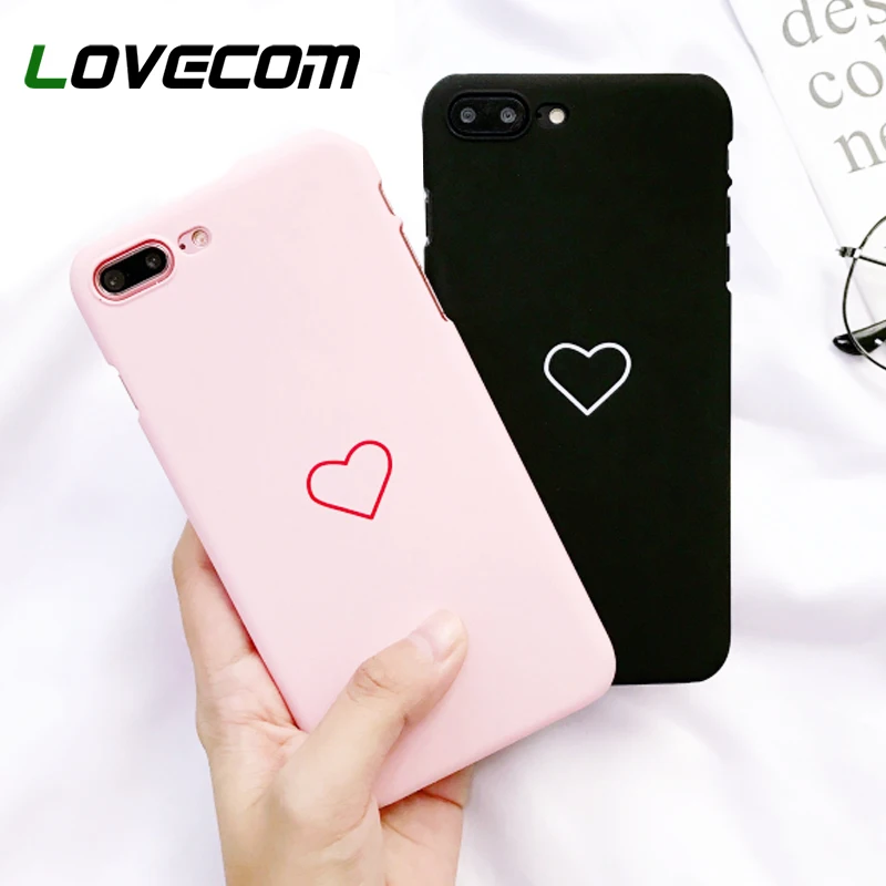 Чехол LOVECOM Love Heart с графическим рисунком для iPhone 11 Pro Max XS XR XS Max X 5 5S 6 6S 7 8 Plus, чехол на заднюю панель из матового жесткого поликарбоната