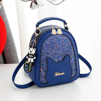 

New Ladies Leather Bag Girl Backpack 2019 Fashion Mini Backpack Ladies Cute Stitching Backpack Girl Small Bag Casual Bag