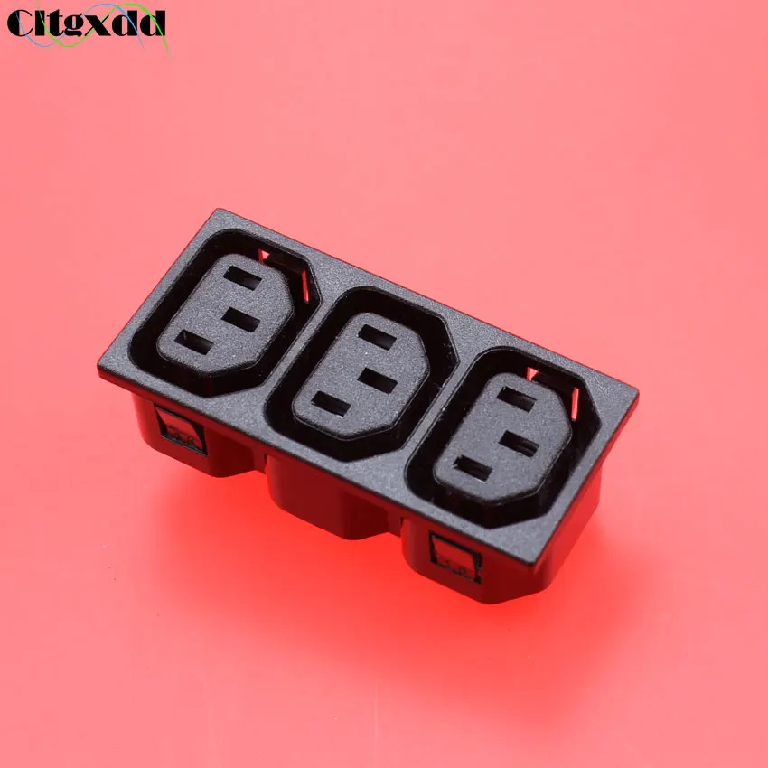 

cltgxdd AC power socket IEC320 C13 three position black Industrial socket plug IEC 320 C13 Triple Electrical Socket
