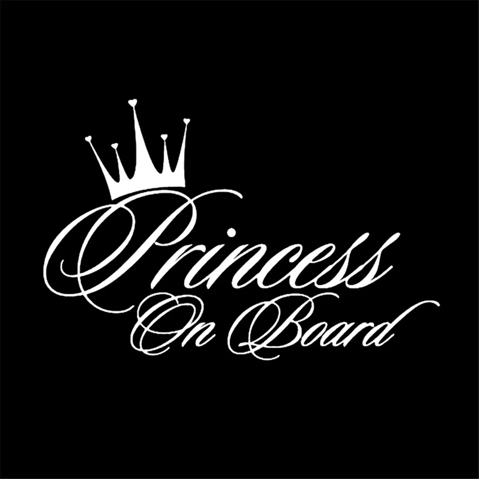 Cunymagos 16.510.9CM PRINCESS ON BOARD Funny Personality Text Car Sticker Fashion Vinyl Decal (4)