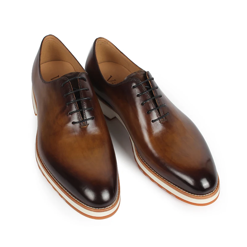 Genuino Formal 2019 A De Patina Red Fiesta Brown Oxford Vikeduo Boda Hecho Zapatos Hombres Moda Mano dark Cuero Hombre Retro Lujo Los Zapato 6wUznEdq