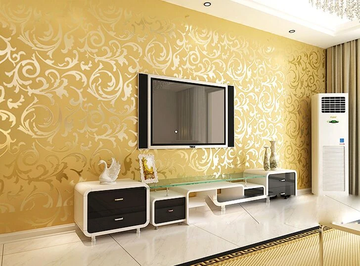 契約しou Lang中国トランペットクリーパー壁紙リビング部屋のテレビの設定壁のステッカー紙不織布3 Dテレビ壁 Wallpaper In Living Room 3 Dchinese Wallpaper Aliexpress