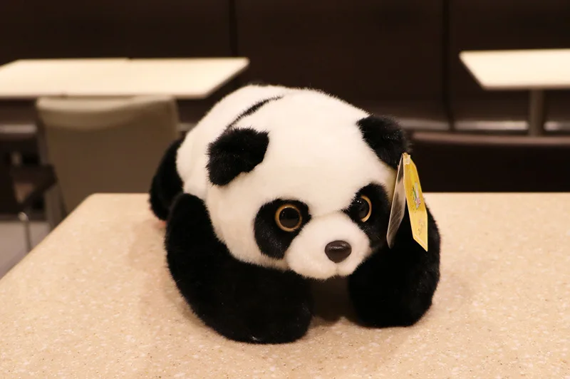 Товары высокого качества около 35 см Лежащая ничком панда плюшевая игрушка мягкая кукла подарок на день рождения w2708