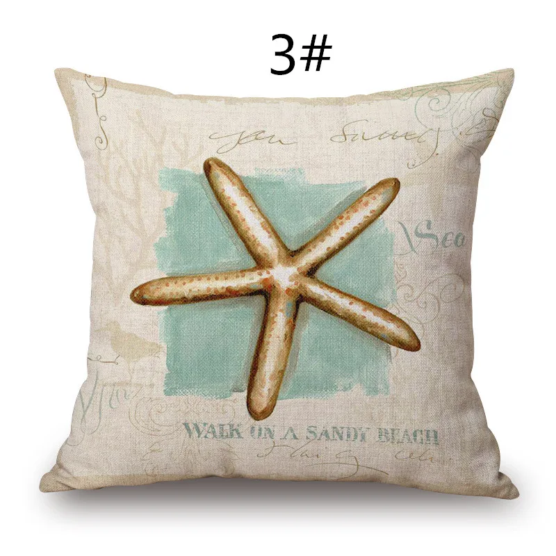 Maiyubo البحرية الحياة البحر وسادة تغطي القطن الكتان مكتب ديكور المنزل صوفا رمي وسادة كرسي مقعد السيارة يغطي cojines PC008 Maiyubo البحرية الحياة البحر وسادة تغطي القطن الكتان مكتب ديكور المنزل صوفا رمي وسادة كرسي مقعد السيارة يغطي cojines PC008