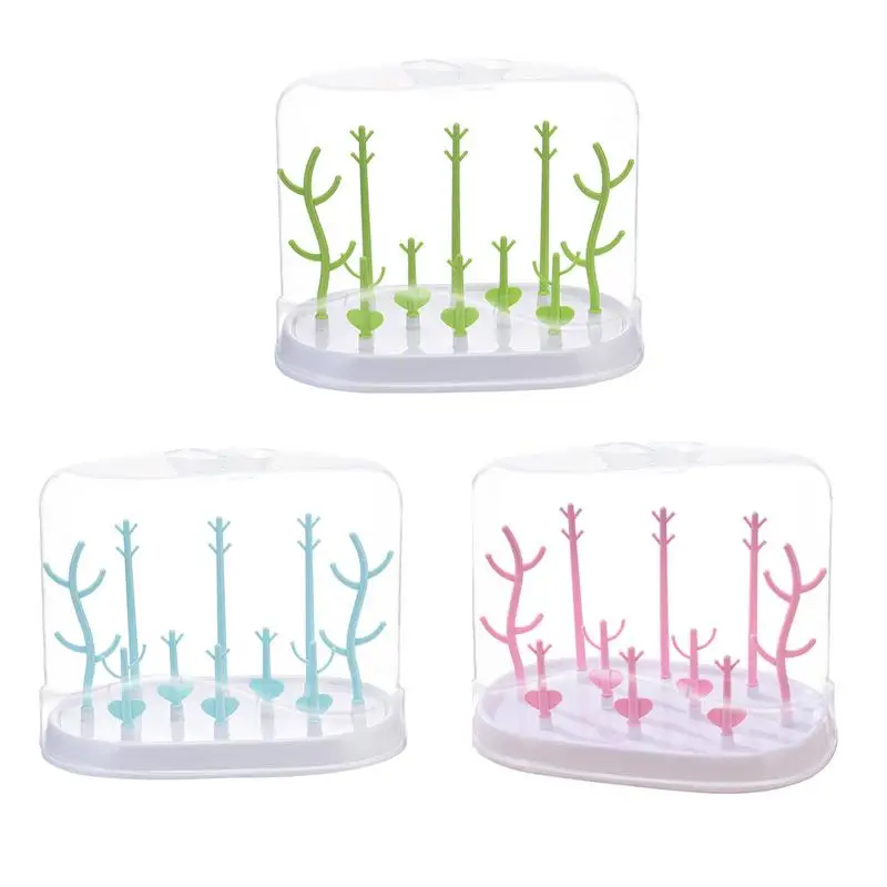 

1 Set Bottle Holder Drying Rack Baby Bottle Holder Bracket Dust Cover Multifunctional Bottle Storage Box Baby Supplies