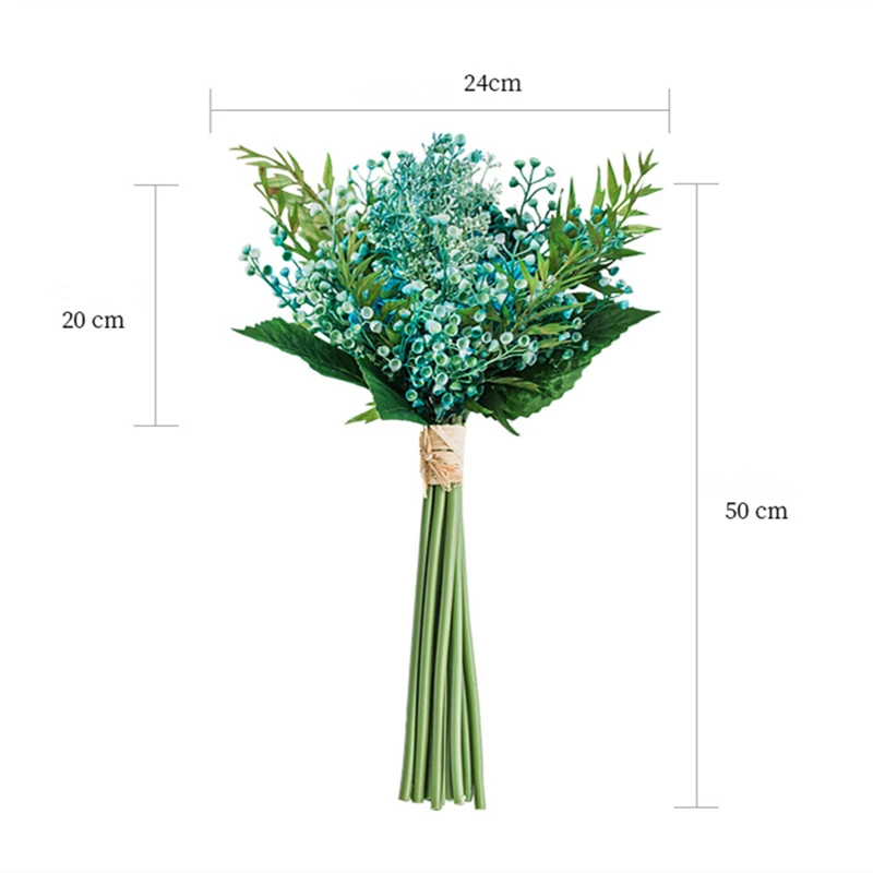 JAROWN Artificial Rose Simulation Flowers Silk Plastic Fake Flower Bouquet Wedding Bride Holding Flowers Home Decoration (10)