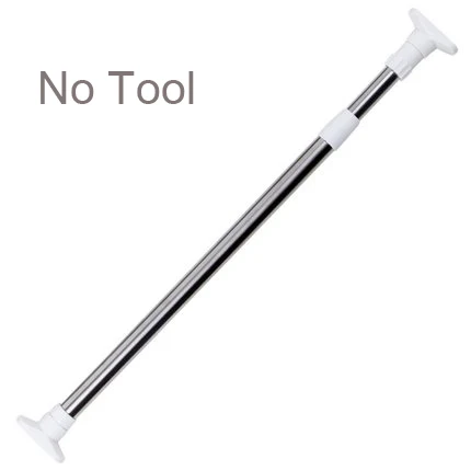 Multifunctional Constant Tension Bathroom Shower Curtain Rod Adjutable Extendable Telescopic Poles Rail Hanger DIY Small & Large