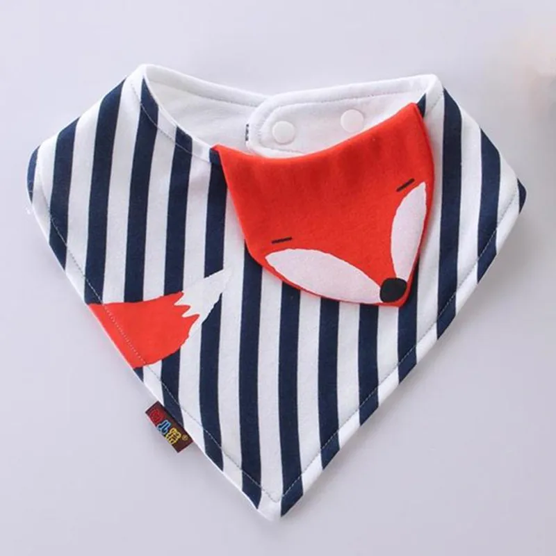 

Baby Bibs Reusable Washable Cotton Baby Feeding Babadors Bebe Cartoon Fox Chick Smock Scarf Adjustable Infant Bibs